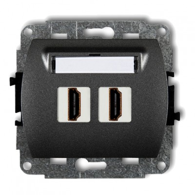 Mechanizm gniazda podwójnego HDMI 2.0 Grafitowy 11HDMI-2 Karlik TREND