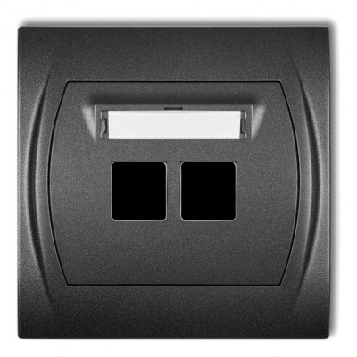 Gniazdo multimedialne podwójne bez modułu (standard Keystone) Grafitowy 11LGM-2P Karlik LOGO