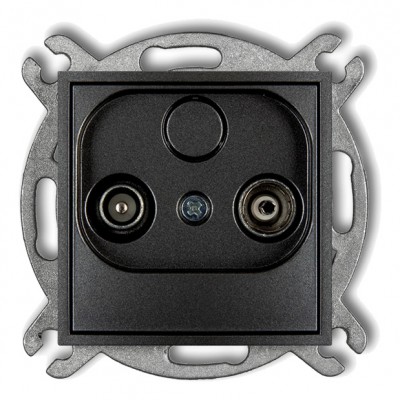 Mechanizm gniazda abonenckiego RTV przelotowego 15dB Grafitowy 11MG15P Karlik MINI