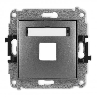 Karlik 11MGM-1P Mechanizm gniazda multimedialnego pojednczego bez modułu (standard Keystone) Grafitowy