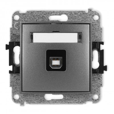 Mechanizm gniazda pojedynczego USB A-B 2.0 Grafitowy 11MGUSB-3 Karlik MINI