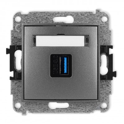 Mechamizm gniazda pojedynczego USB A-A 3.0 Grafitowy 11MGUSB-5 Karlik MINI