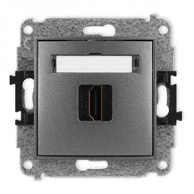 Mechanizm gniazda pojedynczego HDMI 2.0 Grafitowy 11MHDMI-3 Karlik MINI