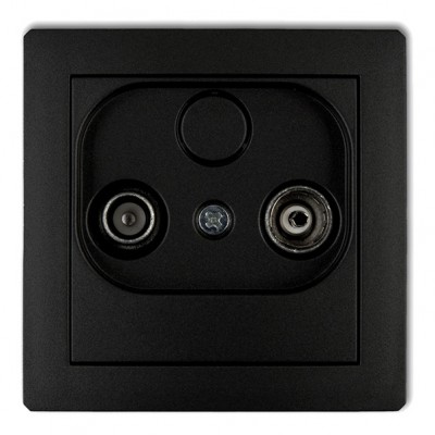 Mechanizm gniazda abonenckiego RTV przelotowego 15dB Czarny Mat 12DG15P Karlik DECO