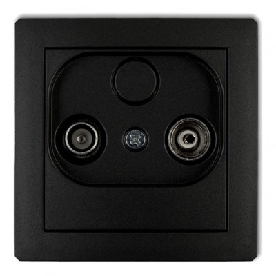 Mechanizm gniazda abonenckiego RTV przelotowego 9dB Czarny Mat 12DG9P Karlik DECO