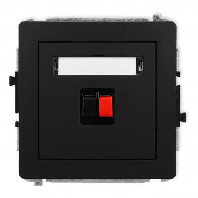 Mechanizm gniazda głośnikowego pojedynczego Czarny Mat 12DGG-1 Karlik DECO