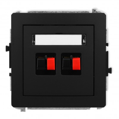 Mechanizm gniazda głośnikowego podwójnego Czarny Mat 12DGG-2 Karlik DECO