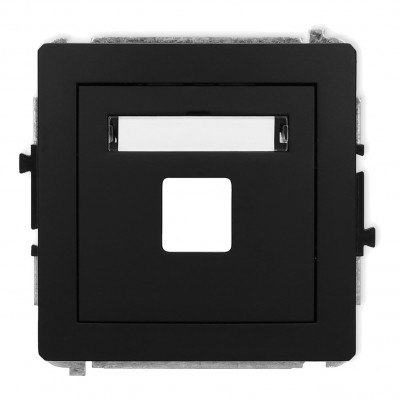 Mechanizm gniazda multimedialnego pojedynczego bez modułu (standard Keystone) Czarny Mat 12DGM-1P Karlik DECO