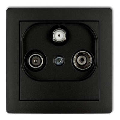 Mechanizm gniazda abonenckiego RTV-SAT przelotowego 10dB Czarny Mat 12DGSP Karlik DECO
