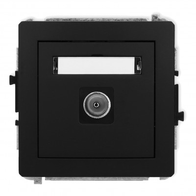 Mechanizm gniazda antenowego pojedynczego TV Czarny Mat 12DGTV-1 Karlik DECO