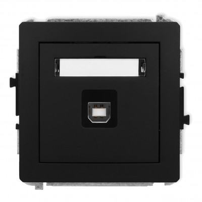 Mechanizm gniazda pojedynczego USB A-B 2.0 Czarny Mat 12DGUSB-3 Karlik DECO