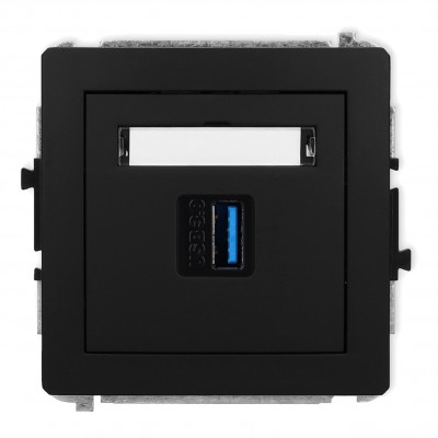 Mechanizm gniazda pojedynczego USB A-A 3.0 Czarny Mat 12DGUSB-5 Karlik DECO