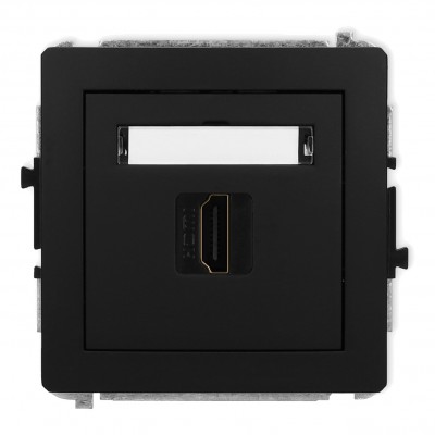 Mechanizm gniazda pojedynczego HDMI 2.0 Czarny Mat 12DHDMI-3 Karlik DECO
