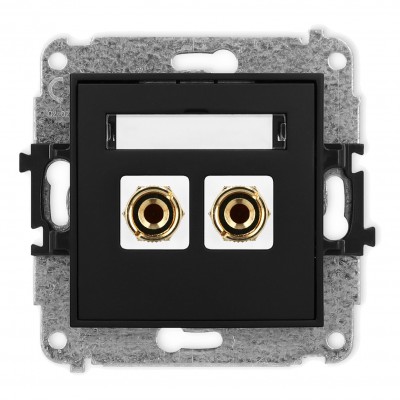 Mechanizm gniazda głośnikowego pojedynczego (typu banan - czerwony i czarny, pozłacany, 4 mm2, do lutowania) Czarny Mat 12MGG-3 Karlik MINI