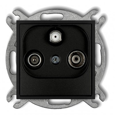 Mechanizm gniazda abonenckiego RTV-SAT końcowego 1,5dB Czarny Mat 12MGS Karlik MINI