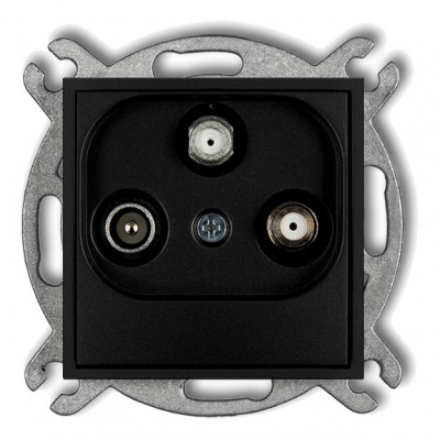 Mechanizm gniazda abonenckiego 2 wyjścia SAT + TV Czarny Mat 12MGSN Karlik MINI