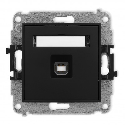 Mechanizm gniazda pojedynczego USB A-B 2.0 Czarny Mat 12MGUSB-3 Karlik MINI