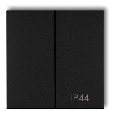 Klawisze podwójne do łączników IP 44 ICON, MINI (komplet dwóch sztuk) Czarny Mat Karlik 12MKLH-2