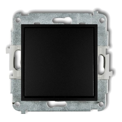 Mechanizm łącznika schodowego (jeden klawisz bez piktogramu) Czarny Mat 12MWP-3.1 Karlik MINI