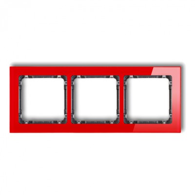 Karlik 17-11-DRS-3 Ramka uniwersalna potrójna - efekt szkła (ramka: czerwona Plexi Czerwone