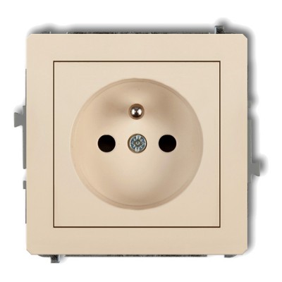 Mechanizm gniazda pojedynczego z uziemieniem 2P+Z (przesłony torów prądowych) Beżowy 1DGP-1zp Karlik DECO
