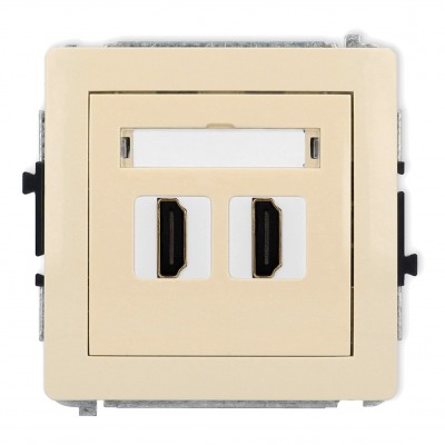 Mechanizm gniazda podwójnego HDMI 2.0 Beżowy 1DHDMI-4 Karlik DECO