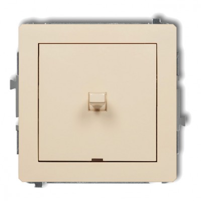 Mechanizm łącznika zwiernego, jednobiegunowego w stylu amerykańskim  (jeden klawisz bez piktogramu) Beżowy 1DWPUS-4.1 Karlik DECO