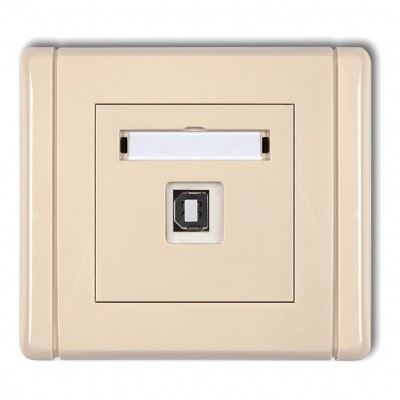 Gniazdo pojedyncze USB A-B 2.0 Beżowy 1FGUSB-3 Karlik FLEXI