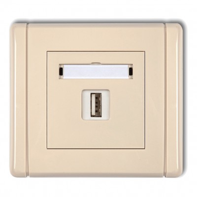 Gniazdo pojedyncze USB A-A 3.0 Beżowy 1FGUSB-5 Karlik FLEXI