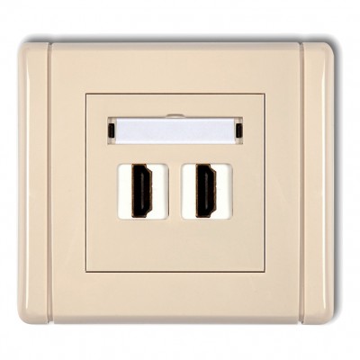 Gniazdo podwójne HDMI 2.0 Beżowy 1FHDMI-2 Karlik FLEXI