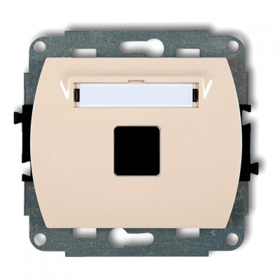 Mechanizm gniazda multimedialnego pojednczego bez modułu (standard Keystone) Beżowy 1GM-1P Karlik TREND