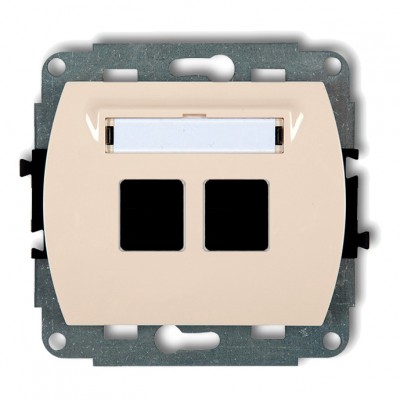 Mechanizm gniazda multimedialnego podwójnego bez modułu (standard Keystone) Beżowy 1GM-2P Karlik TREND