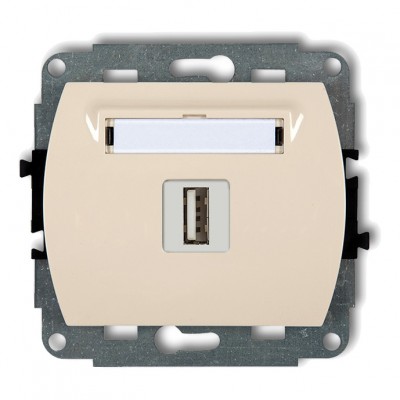 Mechanizm gniazda pojedynczego USB A-A 2.0 Beżowy 1GUSB-1 Karlik TREND