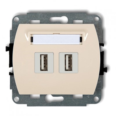 Mechanizm gniazda podwójnego 2xUSB A-A 3.0 Beżowy 1GUSB-6 Karlik TREND