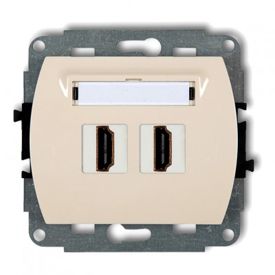 Mechanizm gniazda podwójnego HDMI 2.0 Beżowy 1HDMI-2 Karlik TREND