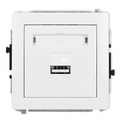 Mechanizm ładowarki USB pojedynczej USB A, 10W max., 5V, 2A Biały Mat 25DCUSB-3 Karlik DECO