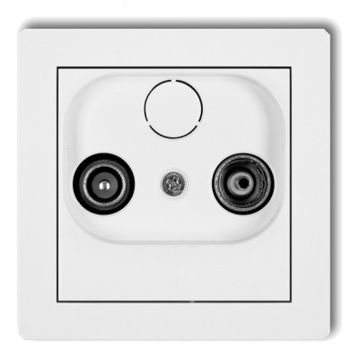 Mechanizm gniazda abonenckiego RTV końcowego 2dB Biały Mat 25DG2K Karlik DECO