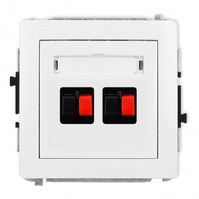 Mechanizm gniazda głośnikowego podwójnego Biały Mat 25DGG-2 Karlik DECO