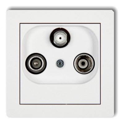 Mechanizm gniazda abonenckiego RTV-SAT końcowego multimedialnego (Internet) Biały Mat 25DGM Karlik DECO