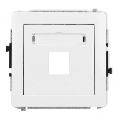 Karlik 25DGM-1P Mechanizm gniazda multimedialnego pojedynczego bez modułu (standard Keystone) Biały Mat
