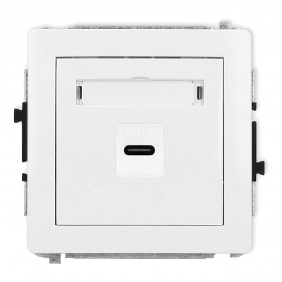 Mechanizm gniazda pojedynczego 1xUSB C-C Biały Mat 25DGUSB-7 Karlik DECO