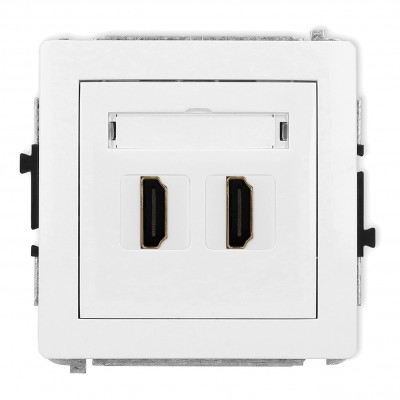 Mechanizm gniazda podwójnego HDMI 2.0 Biały Mat 25DHDMI-4 Karlik DECO