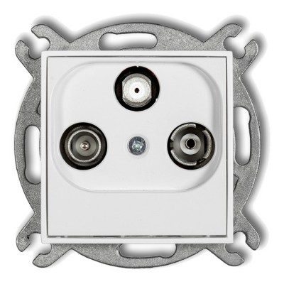 Mechanizm gniazda abonenckiego RTV-SAT końcowego 1,5dB Biały Mat 25MGS Karlik MINI