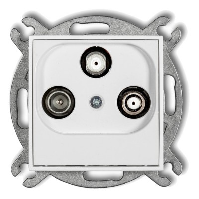 Mechanizm gniazda abonenckiego 2 wyjścia SAT + TV Biały Mat 25MGSN Karlik MINI