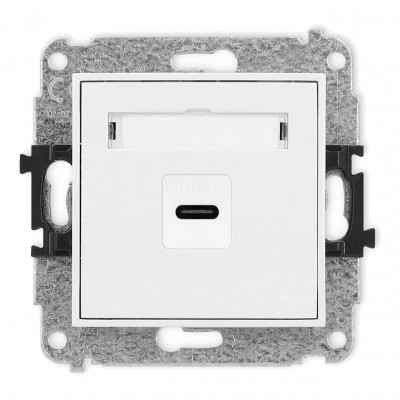 Mechanizm gniazda pojedynczego 1xUSB C-C Biały Mat 25MGUSB-7 Karlik MINI