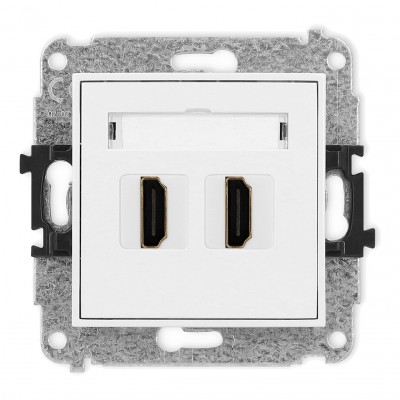 Mechanizm gniazda podwójnego HDMI 2.0 Biały Mat 25MHDMI-4 Karlik MINI