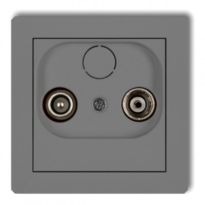 Mechanizm gniazda abonenckiego RTV przelotowego 12dB Szary Mat 27DG12P Karlik DECO