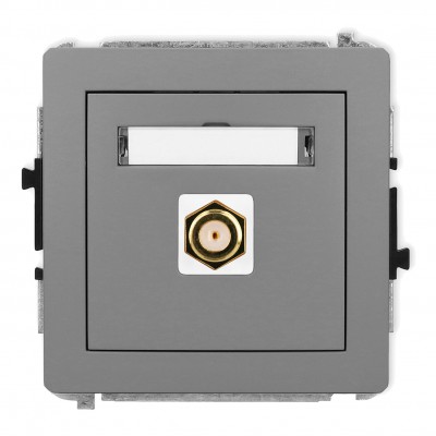 Mechanizm gniazda antenowego pojedynczego typu F (SAT) pozłacany Szary Mat 27DGF-1.1 Karlik DECO