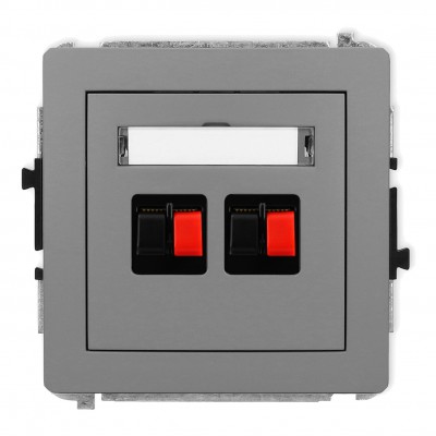 Mechanizm gniazda głośnikowego podwójnego Szary Mat 27DGG-2 Karlik DECO