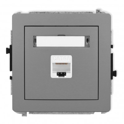 Mechanizm gniazda komputerowego pojedynczego 1xRJ45, kat. 6A, 8-stykowy Szary Mat 27DGK-7 Karlik DECO